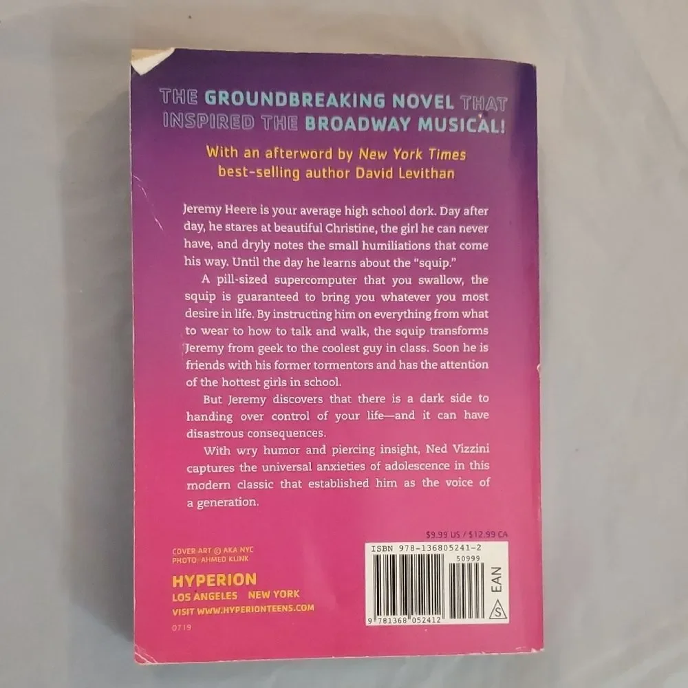 Be More Chill By Ned Vizzini Paperback Novel 🌏5/$10🌏